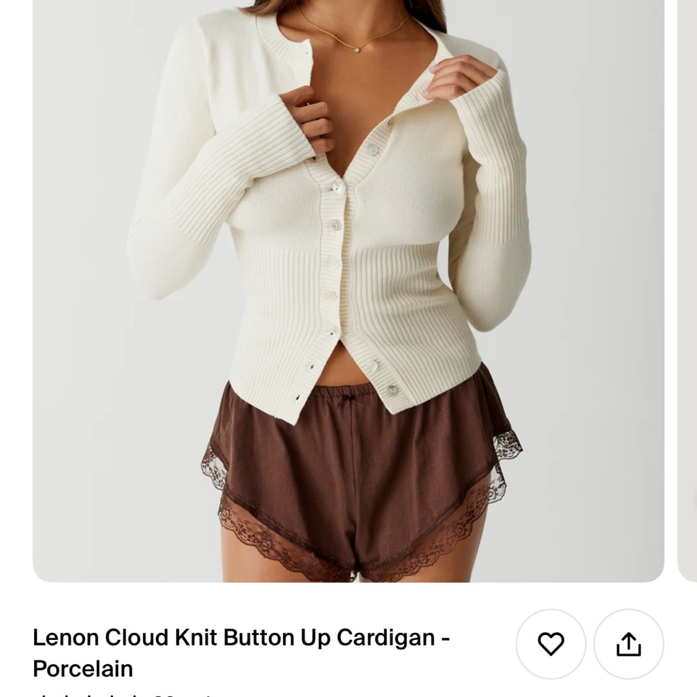 Cloud Knit Button Up Cardigan - Cream